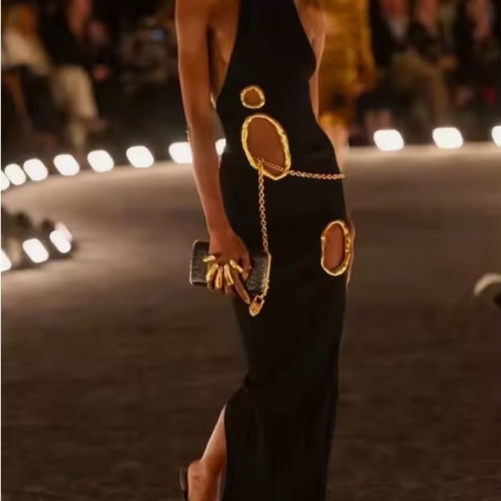 Black Dress Runway accented with Gold Circular Cutouts - Picture 4 of 13